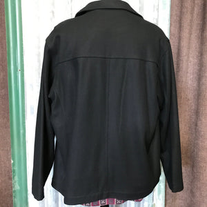 1990's Vintage Black Wool Blend Zippered Jacket Sz XL - OOAK - Phoenix Menswear