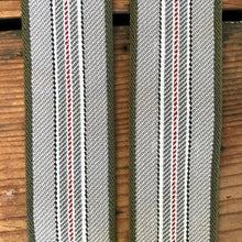 Load image into Gallery viewer, 1990&#39;s Vintage Braces Suspenders - Grey Green Stripes - OOAK - Phoenix Menswear