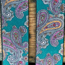Load image into Gallery viewer, 1990&#39;s Vintage Braces Suspenders - Purple &amp; Green Paisley- OOAK - Phoenix Menswear