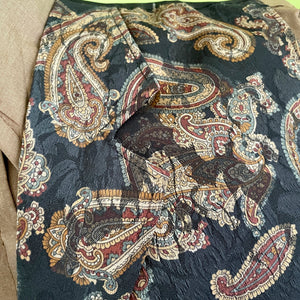 1990's Vintage Brocade Paisley Vest with Lapel Brown Gold Black Made in the USA Sz L - OOAK - Phoenix Menswear