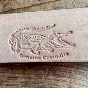 1990's Vintage Brown Crocodile Leather Belt Sz M - OOAK - Phoenix Menswear