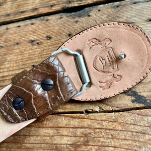 1990's Vintage Brown Crocodile Leather Belt Sz M - OOAK - Phoenix Menswear