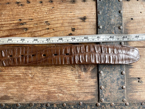 1990's Vintage Brown Crocodile Leather Belt Sz M - OOAK - Phoenix Menswear