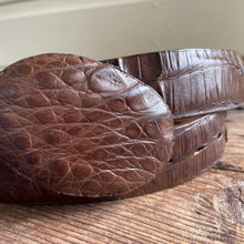 Load image into Gallery viewer, 1990&#39;s Vintage Brown Crocodile Leather Belt Sz M - OOAK - Phoenix Menswear
