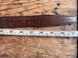 1990's Vintage Brown Lizard Leather Belt Sz M - OOAK - Phoenix Menswear