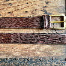 Load image into Gallery viewer, 1990&#39;s Vintage Brown Lizard Leather Belt Sz M - OOAK - Phoenix Menswear