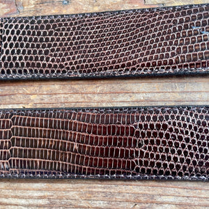 1990's Vintage Brown Lizard Leather Belt Sz M - OOAK - Phoenix Menswear