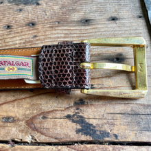 Load image into Gallery viewer, 1990&#39;s Vintage Brown Lizard Leather Belt Sz M - OOAK - Phoenix Menswear
