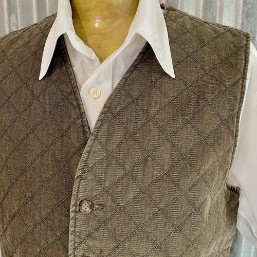1990's Vintage Brown Quilted Woolrich Winter Vest Sz M -OOAK - Phoenix Menswear