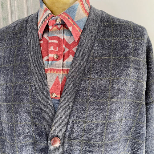 1990's Vintage Burberrys of London Navy Wool Blend Cardigan Jumper Sz XXL - OOAK - Phoenix Menswear