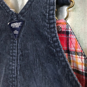 1990's Vintage Children's Oshkosh Blue Corduroy Overalls Sz 24 Months - OOAK - Phoenix Menswear