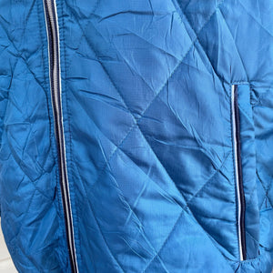 1990's Vintage Converse Bomber Jacket Blue Quilted Hood Sz L - OOAK - Phoenix Menswear