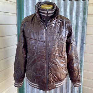 1990's Vintage Converse Bomber Jacket Brown Sz L - OOAK - Phoenix Menswear