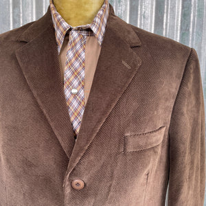 1990s Vintage Corduroy Blazer Chocolate Brown Sz XL Long - OOAK - Phoenix Menswear