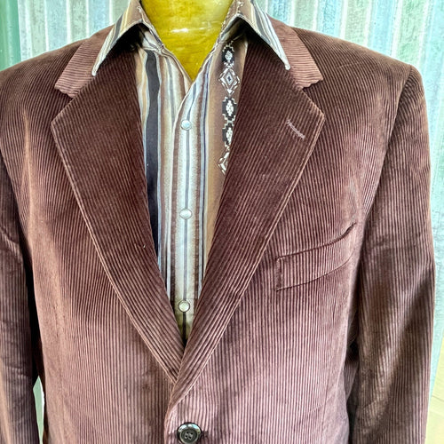 1990s Vintage Corduroy Blazer Chocolate Brown Sz XL - OOAK - Phoenix Menswear