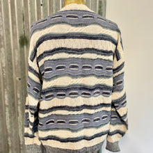 Load image into Gallery viewer, 1990&#39;s Vintage Cotton Jumper Blue White Stripe Sz L - OOAK - Phoenix Menswear