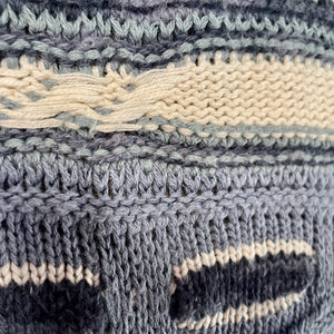1990's Vintage Cotton Jumper Blue White Stripe Sz L - OOAK - Phoenix Menswear