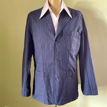 Load image into Gallery viewer, 1990&#39;s Vintage Cotton Navy Pinstripe Blazer Sz M - OOAK - Phoenix Menswear