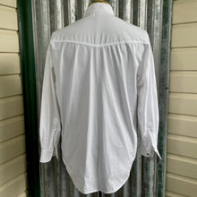 Load image into Gallery viewer, 1990&#39;s Vintage Crisp White Embroidered Red Gold Cotton L/S Shirt Sz M - OOAK - Phoenix Menswear