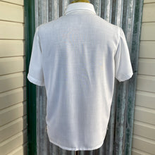Load image into Gallery viewer, 1990&#39;s Vintage Daniel Hechter White Embroidered Brown S/S Soft Linen Blend Shirt Sz M - OOAK - Phoenix Menswear