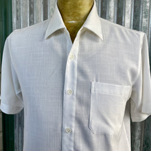 Load image into Gallery viewer, 1990&#39;s Vintage Daniel Hechter White Embroidered Brown S/S Soft Linen Blend Shirt Sz M - OOAK - Phoenix Menswear