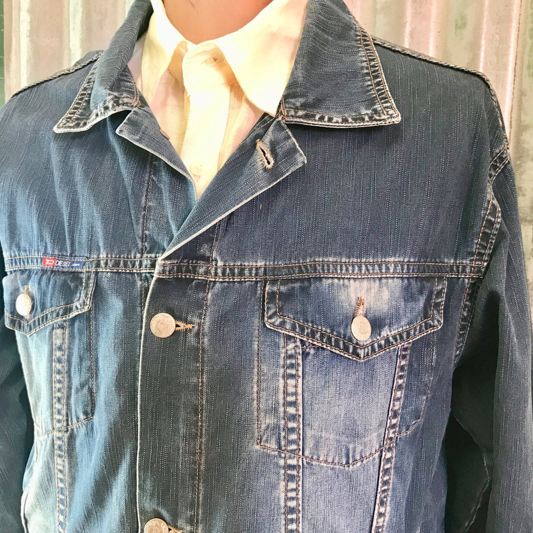 1990's Vintage Diesel Denim Jacket Blue Sz L - OOAK – Phoenix Menswear