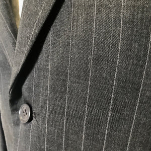 1990's Vintage Grey Pinstripe Wool Blend Suit Sz M/32 - OOAK - Phoenix Menswear