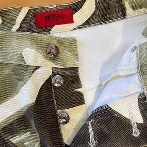 1990's Vintage Hugo Boss Camouflage Trousers Green White Sz 36 - OOAK - Phoenix Menswear