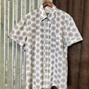 1990's Vintage Italian S/S Shirt Abstract Design Sz S - OOAK - Phoenix Menswear