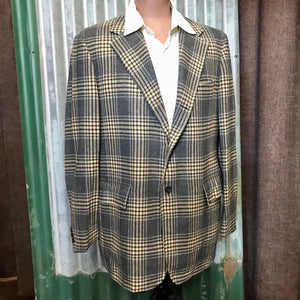 1990's Vintage Johnny Appleseed Check Blazer Blue Grey Sz XL - OOAK - Phoenix Menswear