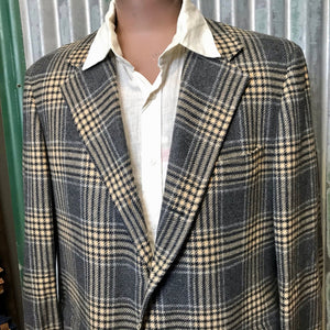 1990's Vintage Johnny Appleseed Check Blazer Blue Grey Sz XL - OOAK - Phoenix Menswear