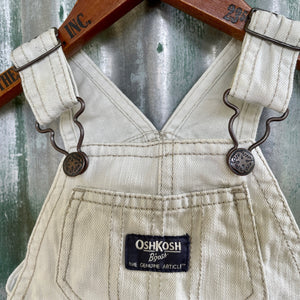 1990's Vintage Kid's Cream Oshkosh Denim Overalls Sz 6 Months - OOAK - Phoenix Menswear