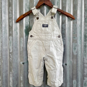 1990's Vintage Kid's Cream Oshkosh Denim Overalls Sz 6 Months - OOAK - Phoenix Menswear