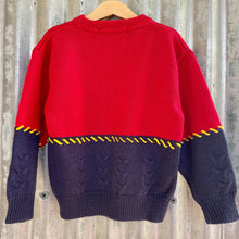 Load image into Gallery viewer, 1990&#39;s Vintage Kid&#39;s Jumper Red Blue Western Cowboy Horse Sz 7 - OOAK - Phoenix Menswear