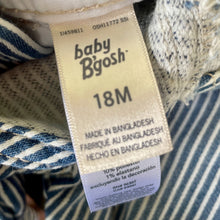 Load image into Gallery viewer, 1990&#39;s Vintage Kid&#39;s Navy Blue White Pinstripe Oshkosh Denim Long Overalls Sz 18 Months - OOAK - Phoenix Menswear