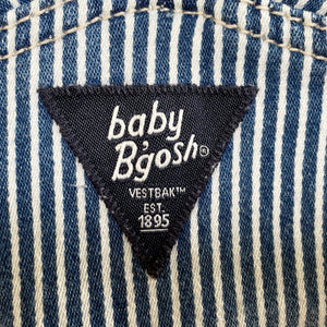 1990's Vintage Kid's Navy Blue White Pinstripe Oshkosh Denim Long Overalls Sz 18 Months - OOAK - Phoenix Menswear