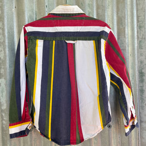 1990's Vintage Kid's Shirt Preppy Stripes Long Sleeve Age 6 - OOAK - Phoenix Menswear