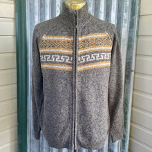 Load image into Gallery viewer, 1990&#39;s Vintage Knit Nepalese Cardigan Zip Stripe Soft Dead Stock Sz L - OOAK - Phoenix Menswear