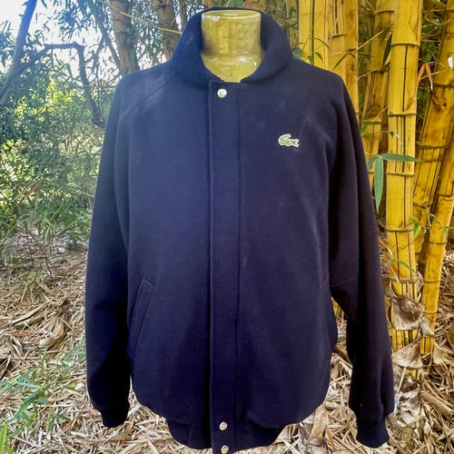 1990's Vintage Lacoste Baseball Varsity Jacket Wool Navy Blue Sz XL - OOAK - Phoenix Menswear