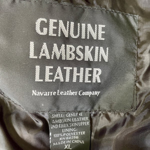 1990s Vintage Lambskin Leather Vest Brown Faux Snakeskin Snaps Sz XXL - OOAK - Phoenix Menswear
