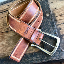 Load image into Gallery viewer, 1990&#39;s Vintage Levis Leather Belt Brown Sz M - OOAK - Phoenix Menswear