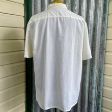 Load image into Gallery viewer, 1990&#39;s Vintage Linen Cream Embroidered Formal S/S Shirt Sz XL - OOAK - Phoenix Menswear