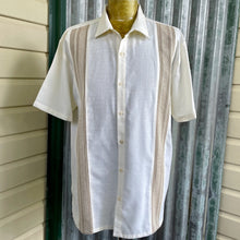Load image into Gallery viewer, 1990&#39;s Vintage Linen Cream Embroidered Formal S/S Shirt Sz XL - OOAK - Phoenix Menswear
