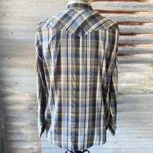 Load image into Gallery viewer, 1990&#39;s Vintage L/S Western Shirt in Blue, Grey and Yellow Check Sz M - OOAK - Phoenix Menswear