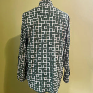 1990's Vintage Lucky Brand Western Green Check L/S Shirt Square Snaps Sz M - OOAK - Phoenix Menswear