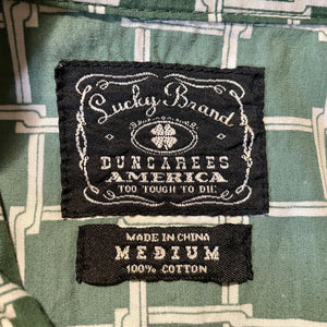 1990's Vintage Lucky Brand Western Green Check L/S Shirt Square Snaps Sz M - OOAK - Phoenix Menswear