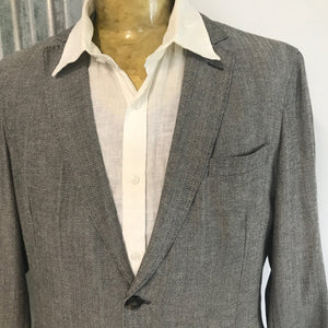 1990's Vintage Men's Brooks Brothers Blazer Houndstooth Grey Sz L - New - OOAK - Phoenix Menswear