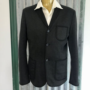 1990's Vintage Men's Zara Grey Knit Blazer Sz L - New - OOAK - Phoenix Menswear