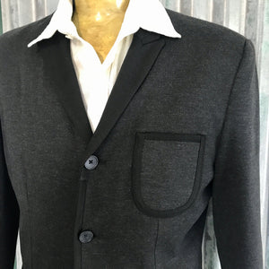 1990's Vintage Men's Zara Grey Knit Blazer Sz L - New - OOAK - Phoenix Menswear
