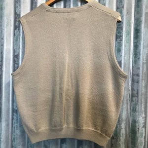 1990's Vintage Merino Knit Vest Beige Sz M - OOAK - Phoenix Menswear